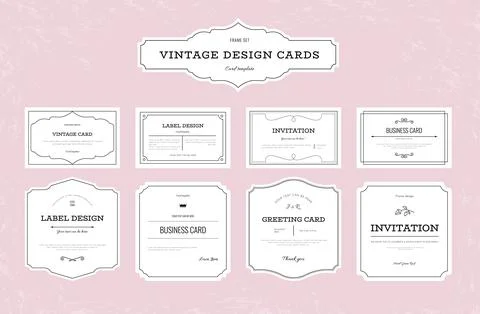 Label frames. Ornament border decoration. Simple scrolls and swirls. Vintage Stock Illustration