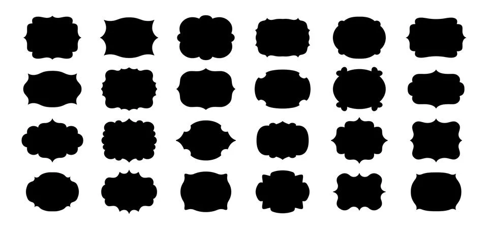 Label frames set royal wedding sticker tag vector Stock Illustration