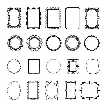 Label Frames SVG, Vintage Frames Svg bundle, Label borders Silhouette, Stock Illustration