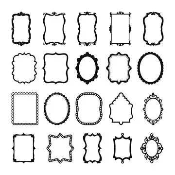 Label Frames SVG, Vintage Frames Svg bundle, Label borders Silhouette, Stock Illustration
