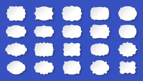 Label frames white paper set empty frame vector Stock Illustration