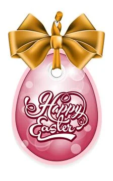 Label with golden bow Illustrazione stock