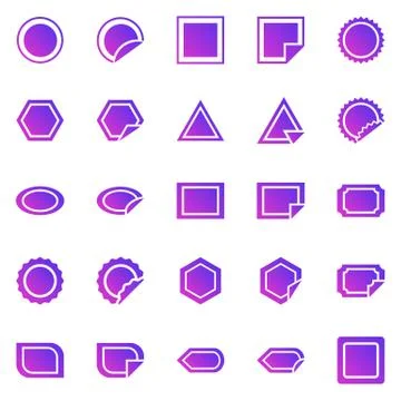 Label gradient icons on white background Stock Illustration