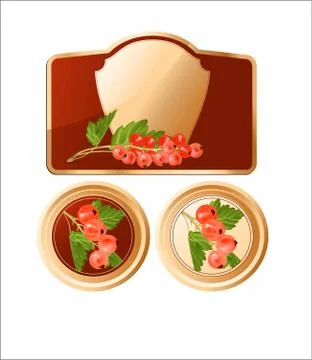 Label with grapes Stock Illustration