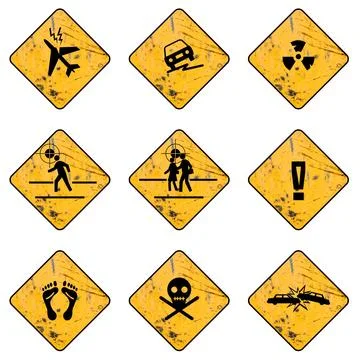 Label hazard warning Stock Illustration