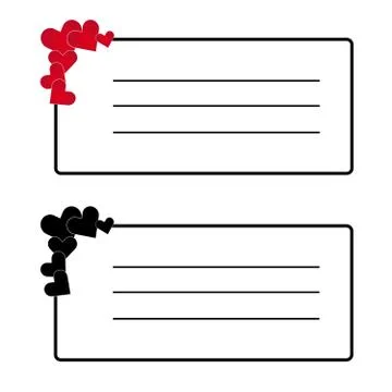 Label with hearts on white background Stock Illustration