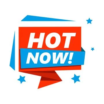 Label Hot now, vector illustration Stock Illustration