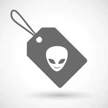 Label icon with an alien face Stock Illustration