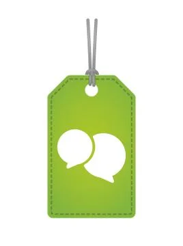 Label icon with a comic balloon Stockillustratie