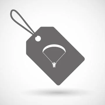 Label icon with a paraglider Stock Illustration