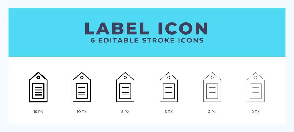 Label icon set with different stroke. Design elements for logo. Vector illu.. Stockillustratie