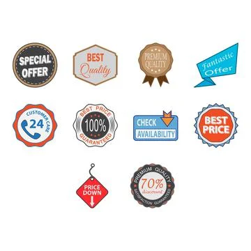 Label icon set Stock Illustration