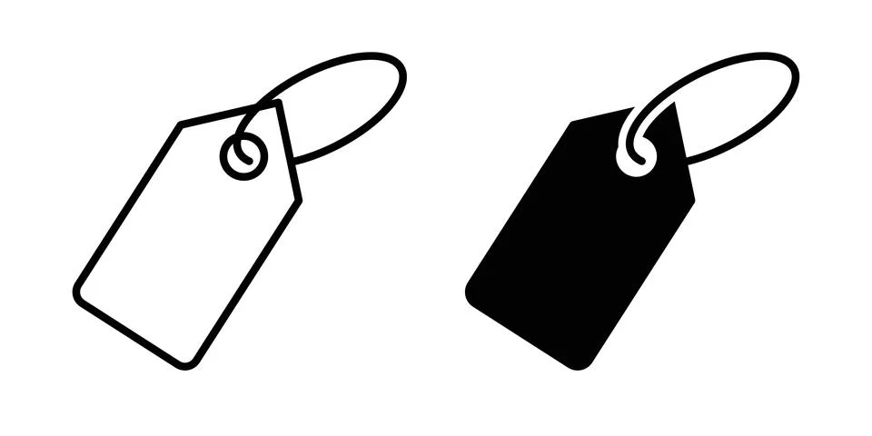 Label icon thin line and clipart style vector set Stock Illustration