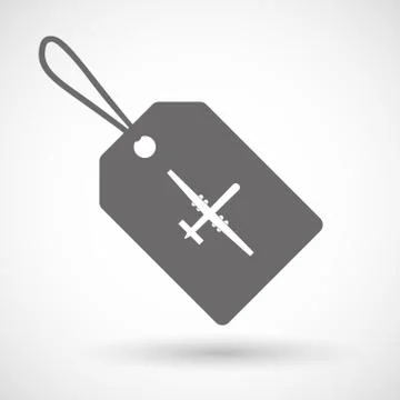 Label icon with a war drone Illustrazione stock