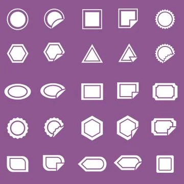 Label icons on violet background Stock Illustration