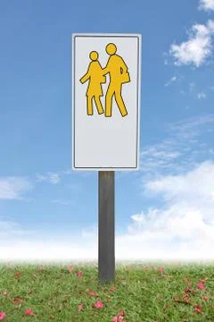 The label indicates of walking. Stock Photos