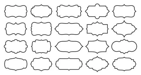 Label line border blank frame card sale text set Stock Illustration