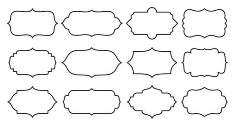 Label line border blank frame card sale text set Stock Illustration