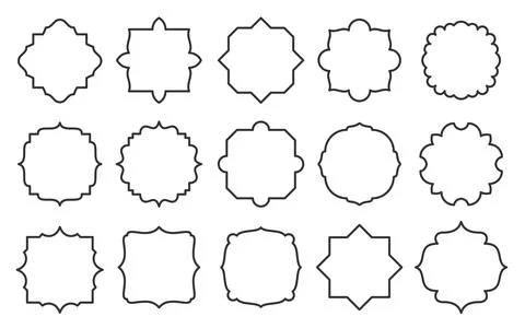 Label line border blank frame card sale text set Stock Illustration