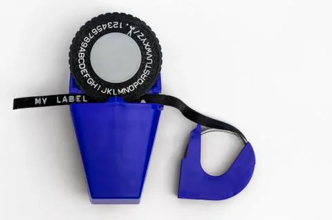 Label maker 04-blue Stock Photos