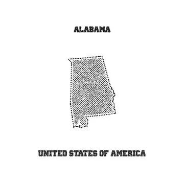 Label with map of alabama Stock Illustration