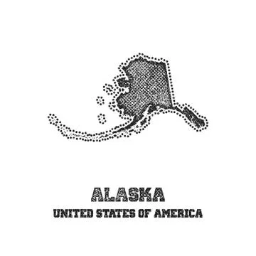 Label with map of alaska Stock Illustration