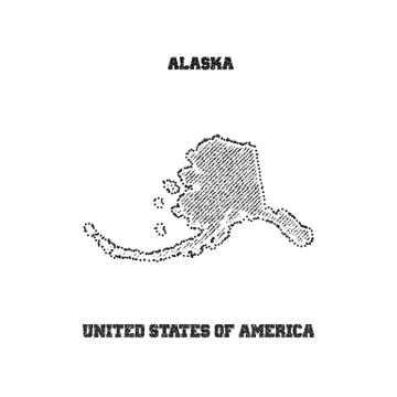 Label with map of alaska Stock Illustration