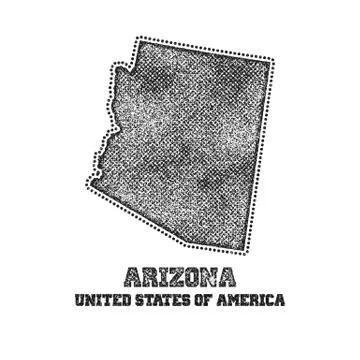 Label with map of arizona. Stock Illustration