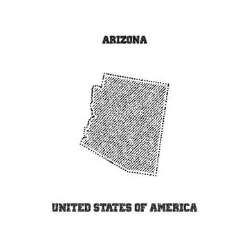 Label with map of arizona. Stock Illustration