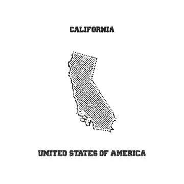 Label with map of california. Stock Illustration