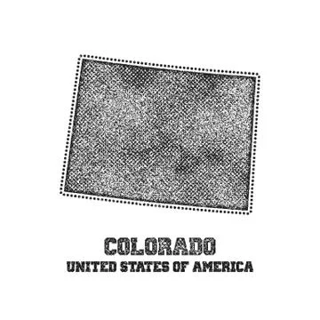 Label with map of colorado. Stock Illustration