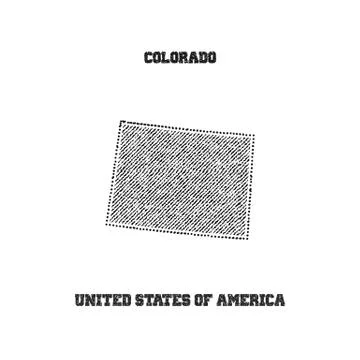 Label with map of colorado. Stock Illustration