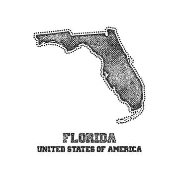 Label with map of florida. Stock Illustration