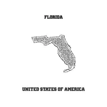 Label with map of florida. Stock Illustration