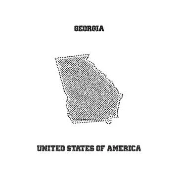 Label with map of georgia. Stock Illustration