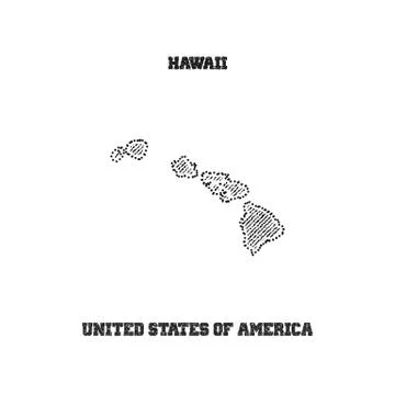 Label with map of hawaii. Stock Illustration