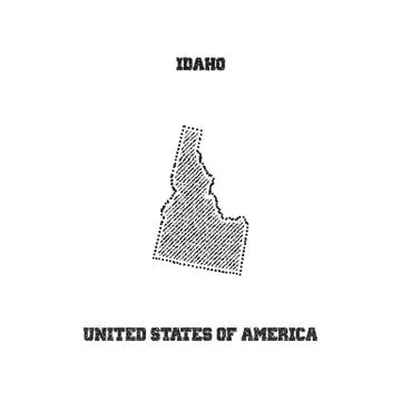 Label with map of idaho. Stock Illustration