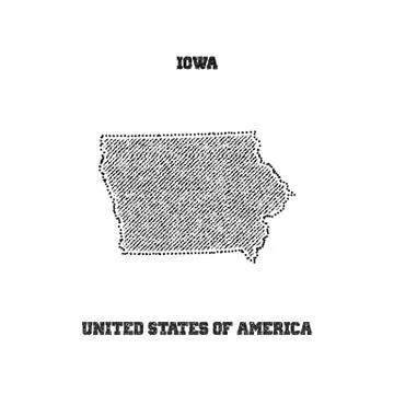 Label with map of iowa. Stock Illustration
