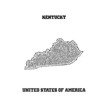 Label with map of kentucky. Stock Illustration