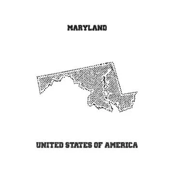 Label with map of maryland. Stock Illustration