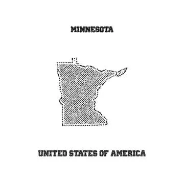 Label with map of minnesota. Stock Illustration