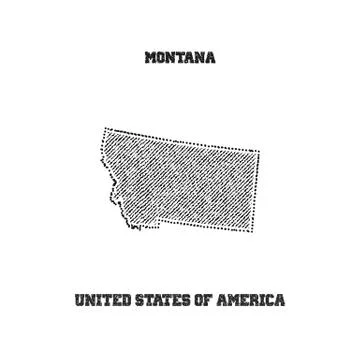 Label with map of montana. Stock Illustration