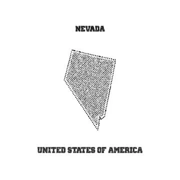 Label with map of nevada. Stock Illustration