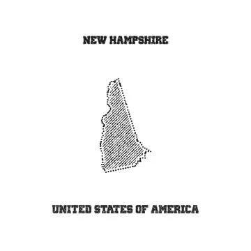 Label with map of new hampshire. Stock Illustration