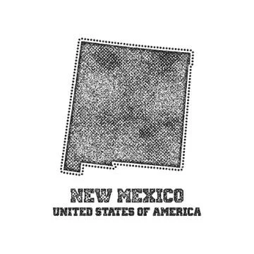 Label with map of new mexico. Stock Illustration