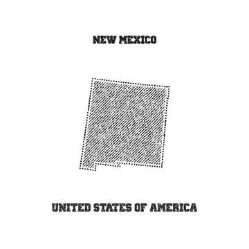 Label with map of new mexico. Stock Illustration