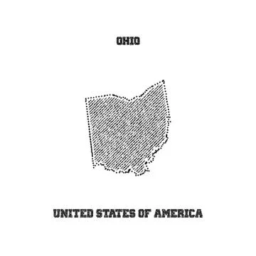 Label with map of ohio. Stock Illustration