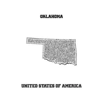 Label with map of oklahoma. Stock Illustration
