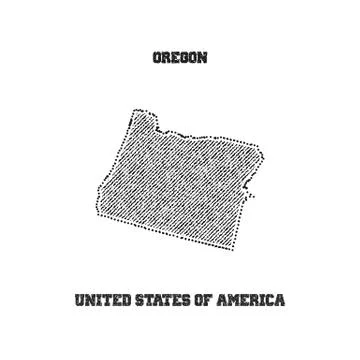 Label with map of oregon. Stock Illustration