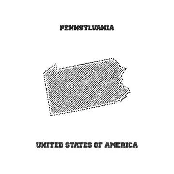 Label with map of pennsylvania. Stock Illustration